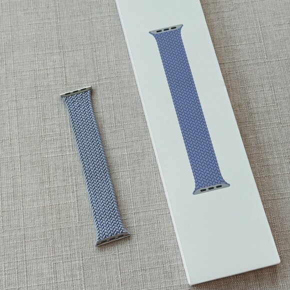 Official Apple Watch Band Braided Solo Loop, 38 40 41mm, Size 4, Green & Purple - Picture 4 of 9